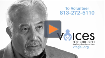 Guy speaking about volunteering for Voices for Children Tampa